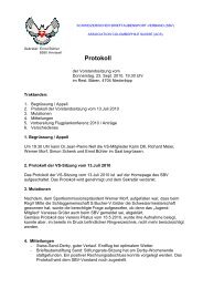 Protokoll VS Niederb.. - Schweizerischer Brieftaubensport-Verband