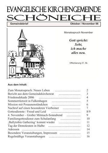 Ausgabe 05/2006 - Kirchen in Schöneiche