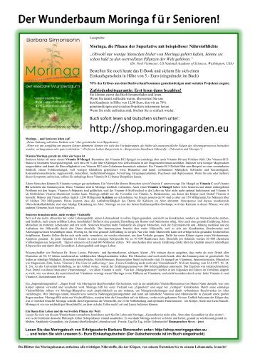 Moringa für Senioren - Moringa oleifera - diesen Baum kann man ...
