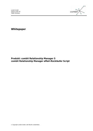 combit Relationship Manager eMail Rückläufer Skript - combit GmbH