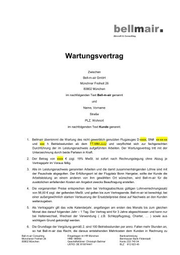 Download Wartungsvertrag - Service.bell-m-air.de - Bell-M-Air