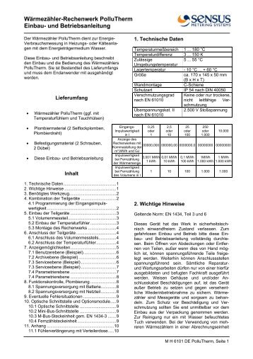 Wärmezähler-Rechenwerk PolluTherm Einbau- und ... - Netrion GmbH