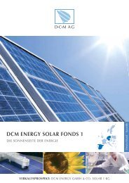 DCM ENERGY SOLAR FONDS 1