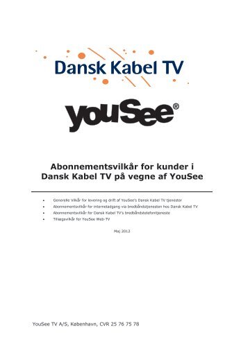gældende fra d. 18. april 2012 - Dansk Kabel TV