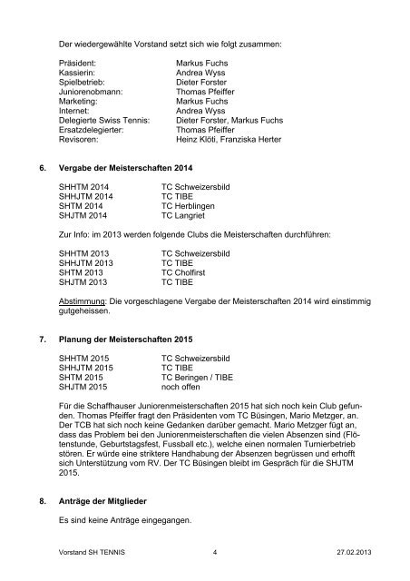 GV Protokoll 2013 (PDF) - Tennis-Vereinigung Schaffhausen