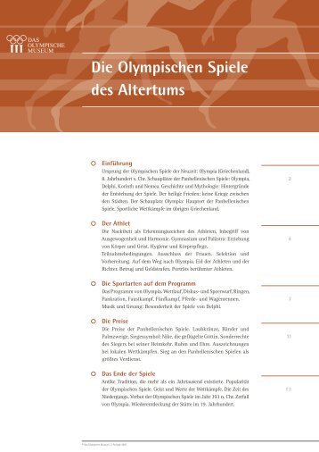 Die Olympischen Spiele des Altertums