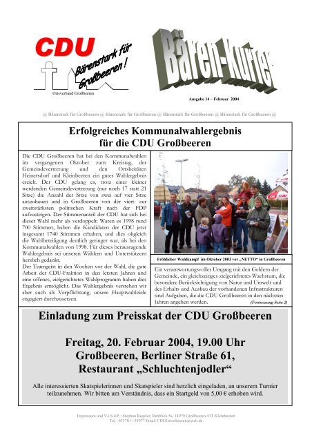 Ausgabe 14 aus 02/2004 - der CDU Großbeeren