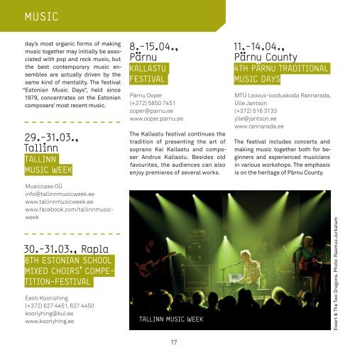 FESTIVALS IN ESTONIA 2012 - Loov Eesti