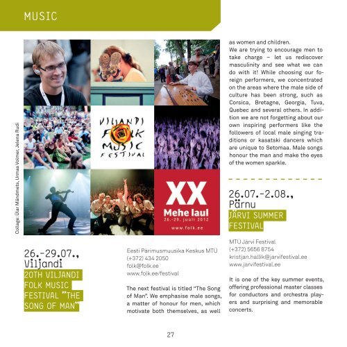 FESTIVALS IN ESTONIA 2012 - Loov Eesti