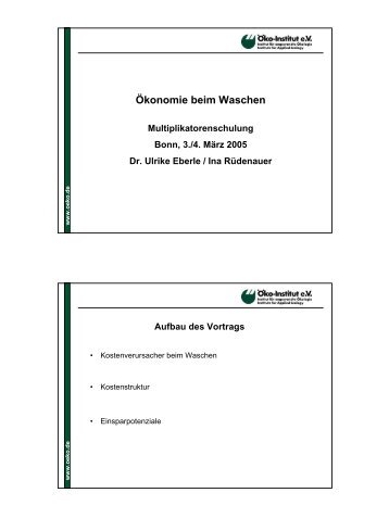 Ökonomie beim Waschen - Forum Waschen