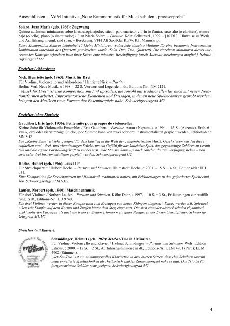 Auswahlliste - Verband deutscher Musikschulen