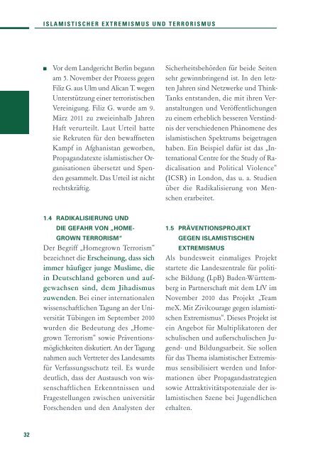 Verfassungsschutzbericht 2010 - Baden-Württemberg