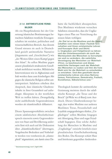 Verfassungsschutzbericht 2010 - Baden-Württemberg