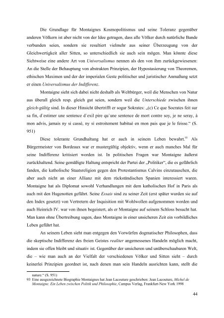 Montaigne Die Vielheit der Welt im Spiegel des Selbst - Seminar für ...