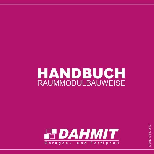 Handbuch für die Raummodulbauweise - DAHMIT