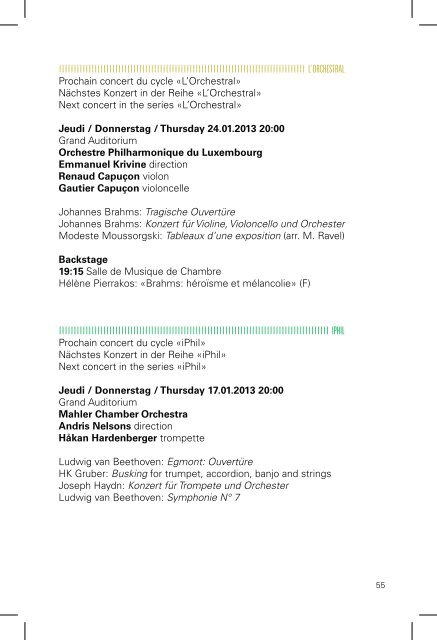 Abendprogramm (PDF) - Philharmonie Luxembourg