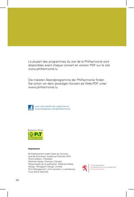 Abendprogramm (PDF) - Philharmonie Luxembourg