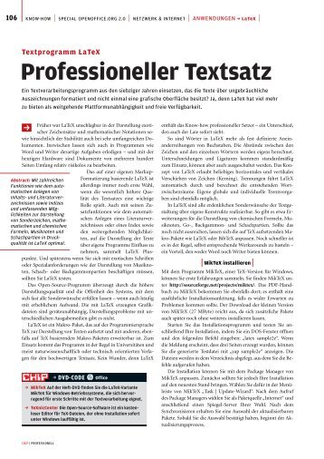 CHIP "Open Source professionell" 6/2005 - Home.uni-osnabrueck.de