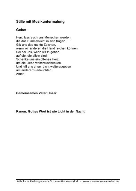2. Frühschicht Advent 2011 Thema: Himmelslicht Einleitung - Kath ...
