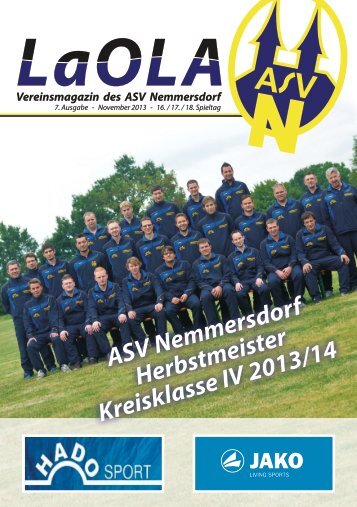 LAOLA - Das Vereinsmagazin des ASV Nemmersdorf - 7. Ausgabe vom 10.11.2013