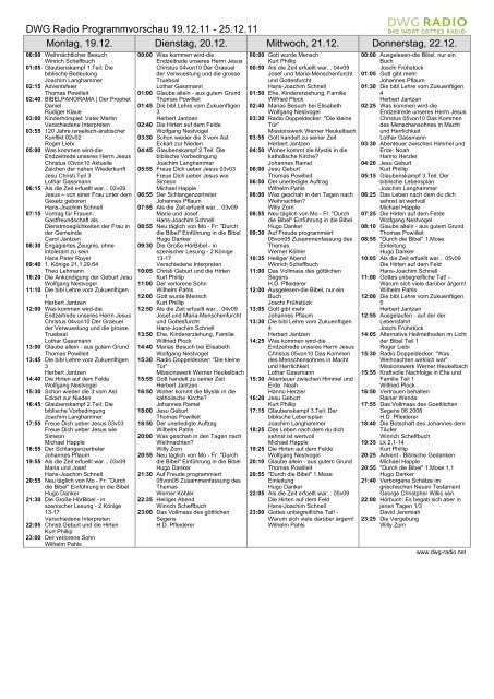 DWG Radio Programm