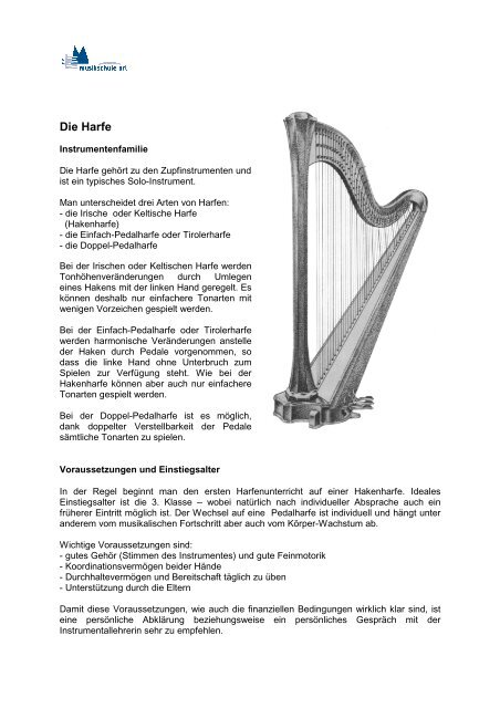 Die Harfe - Musikschule Uri