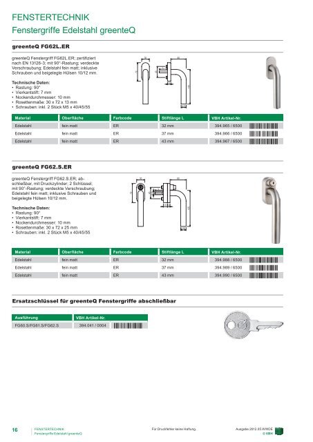 greenteQ Fenstertechnik 2012