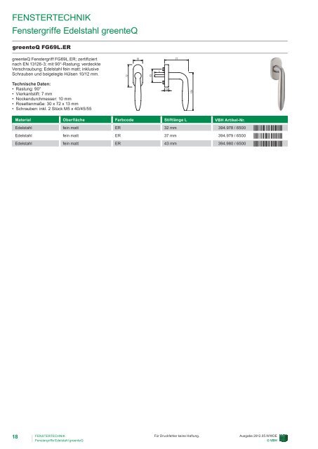 greenteQ Fenstertechnik 2012