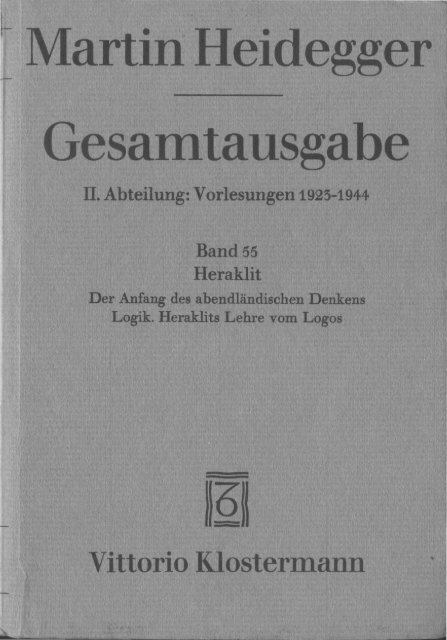 Heraklit 1943 2 Logik Heraklits Lehre Vom Gesamtausgabe