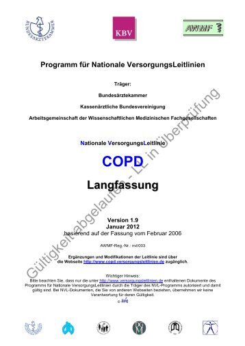 COPD - Nationale VersorgungsLeitlinien