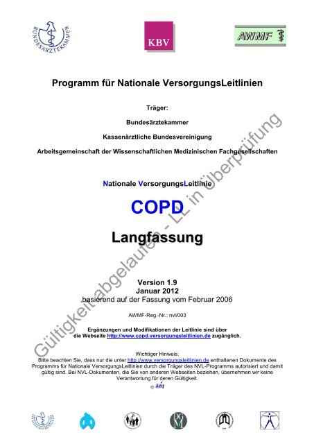 COPD - Nationale VersorgungsLeitlinien