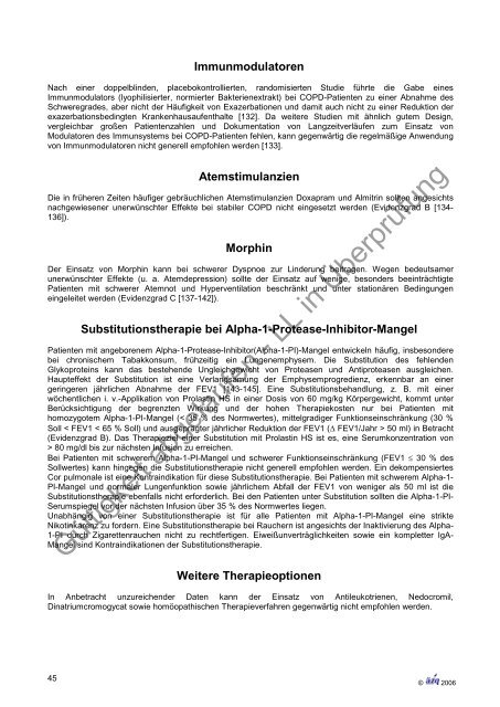 COPD - Nationale VersorgungsLeitlinien