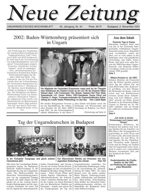 2002: Baden-Württemberg präsentiert sich in Ungarn ... - Neue Zeitung