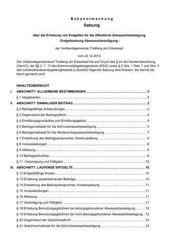 entgeltsatzung abwasserbeseitigung.pdf - Urlaubsregion Thalfang ...