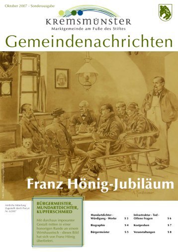 Gemeindenachrichten-Sonderausgabe Franz Hönig Oktober 2007