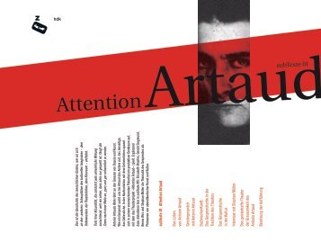 Attention Artaud - Institute for the Performing Arts and Film - Zürcher ...