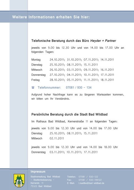 Informationsbroschüre zur gesplitteten ... - Bad Wildbad