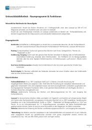 Universitätsbibliothek - Raumprogramm & Funktionen