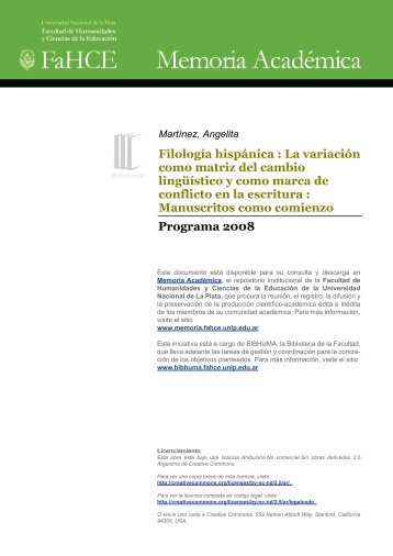 Programa 2008-2009 - Memoria Académica - Universidad Nacional ...