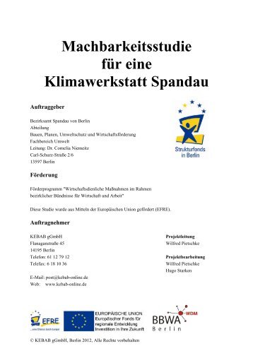 Machbarkeitsstudie für eine Klimawerkstatt Spandau