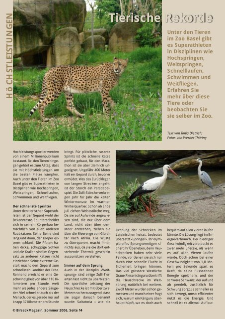 Tierische Rekorde - Birseck Magazin