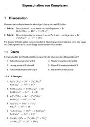 Eigenschaften von Komplexen 1 Dissoziation - Wilke-j.de