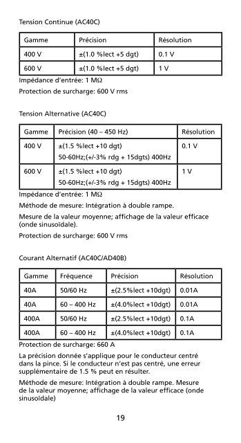 AC40C AD40B - Amprobe