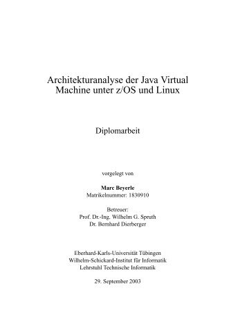 Architekturanalyse der Java Virtual Machine unter z/OS und Linux