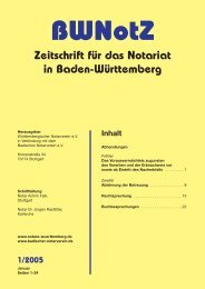 BWNotZ 1/2005 - Württembergischer Notarverein e.V.