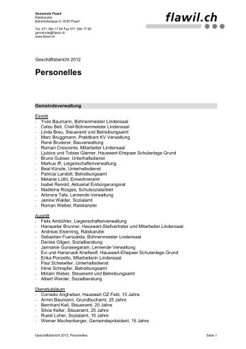 Personelles 2012 [PDF, 33 KB] - Flawil