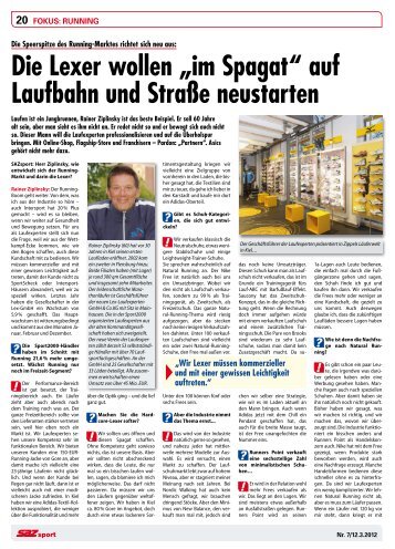 Lesen Sie hier den Artikel aus der SAZSport ... - LEX-Laufexperten