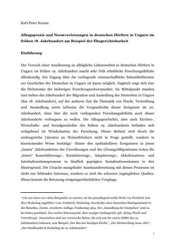 Alltagspraxis und Normverletzungen in deutschen Dörfern in ...