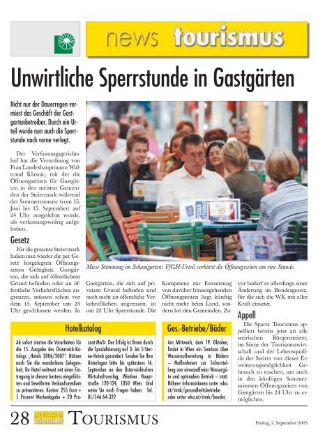 Unwirtliche Sperrstunde in Gastgärten