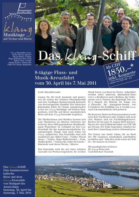 Das klang-Schiff Das klang-Schiff - Godi Betschart Touristik